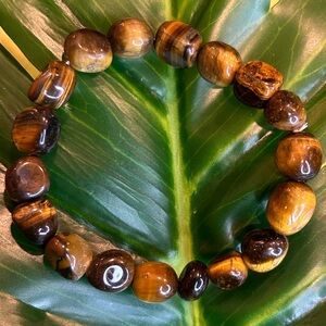classic tigers eye pebble healing bracelet